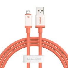 Baseus 倍思 防凍系列 USB-Lightning 2.4A 快充傳輸線, 1m, 丹霞砂岩, 1條