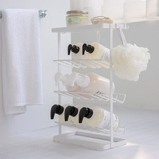 efactory Judy N 斜向排水 浴室廚房多功能4層置物架, 白色, 1個