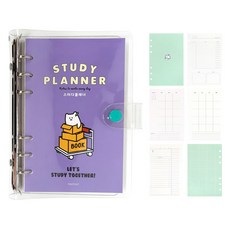 Pinkfoot 6孔學習計畫本+2個月份補充內頁, 紫色(計畫本)