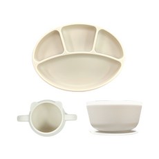 MODU'I BLUEMAMA 孩童矽膠學習餐具3入組, 乳白色, 1組