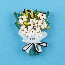 YULsB 花束冰箱磁鐵 3入, 百合