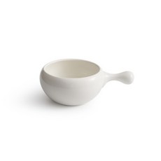 Daparang 家庭咖啡館早午餐用白色單柄陶瓷碗 小 HJ1255, 白色, 1個