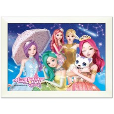 시크릿 쥬쥬 신시아와 타라 직소퍼즐 HSIN150-040 + 우드 액자, 150피스, 혼합색상(퍼즐), 화이트(액자), 1개