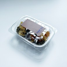 Tinapicnic 迷你雙格透明拋棄式餐盒 + 米色感謝貼紙套組, 20套, 拋棄式餐盒 + 貼紙