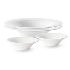 PRELUDE Neobone 義大利麵碗 24.5cm + Regency 小菜碗 14cm 套組, 白色, 1套, 義大利麵碗 2入 + 小菜碗 2入