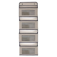 門後四層收納掛袋, 米色