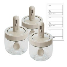 DALPAENGI LIVING Cuisine de Maman 可調節長度湯匙調味罐組, 主產品 3入 + 姓名貼紙 3入, 1套