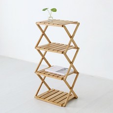 MARKET B JAWAL 415 窄版竹製層架, 單一顏色, 4層