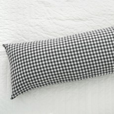 스코홈 바디필로우 긴베개 커버, 체크차콜