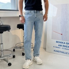 머시따 남성용 워싱 테이퍼드 청바지