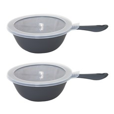 Sense 附把手麵碗 2p + 碗蓋 2p, 灰色, 1套