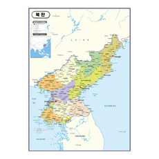 Map.Come 塗層朝鮮行政地圖小 78 x 110cm, 1個