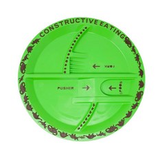 Constructive Eating 恐龍印花造型餐盤, 綠色, 1入