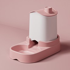 PASTEL PET 寵物村半自動餵食器, 粉紅色, 1個