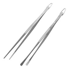 i-MATE 304不鏽鋼多功能尖頭鑷子+圓頭鑷子, 銀, 1套