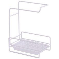 2桿菜瓜布海綿置物架, 白色的, 1個