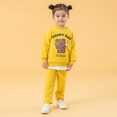 童款快樂小熊大學T+長褲套裝