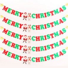 PARTYHAE 紙質可愛掛旗 5入, 聖誕節