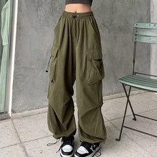 Paradiso 女款舒適工裝抽繩可調束口寬鬆長褲