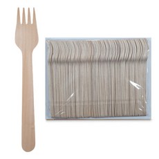 Draw Life 木製叉子 散裝 160mm, 1個, 100入