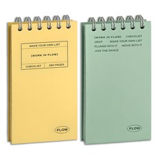 ICONIC Flow Checklist 桌面計劃簿, Butter Yellow + Vintage Mint, 2入, 1組