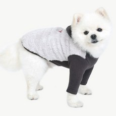 아임독 반려동물 포인트 후드 티셔츠, 그레이, 1개