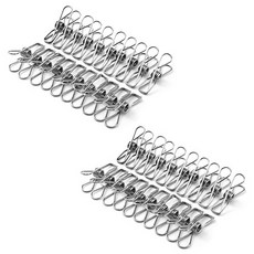 The Flow 多功能不鏽鋼襪子曬衣夾 迷你鋼絲夾, 40, 40個