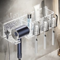 더자카 무타공 다용도 아크릴 욕실 수납 선반 3구, 투명, 1개