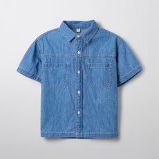SPAO Kids 兒童款 男童 涼感輕量丹寧短袖襯衫