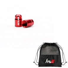 GUB Naya Style 自行車閥蓋帽 50p + 獨家袋套組 CYYP-71-1PU, 紅色（蓋帽）, 1套