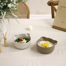 Attihome Petite Foret 小熊點心碗(L) 2件組, 1組, 奶油、巧克力