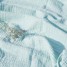 Uterus 棉紗素色毯, 薄荷藍