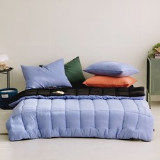 PURE IS ROOM 韓國製馬卡龍四季車縫被, 藍色