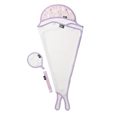 프랜대디 대나무 항균 아이스크림 아기목욕타올 + 핸드 타올 + 허리조절 벨트 세트, 바이올렛 백조, 1세트