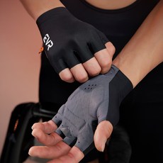 EVR 彈性墊自行車運動半指手套 雙手穿戴組 LX007, 1套, 黑色