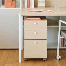 한샘 티오 이동서랍장 방문설치, 내추럴오크, 3단