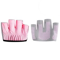 Hisplan防滑普拉提斯瑜珈手套雙手穿戴, 粉色