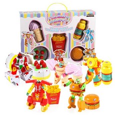 食物變形機器人 5件組, 混合顏色