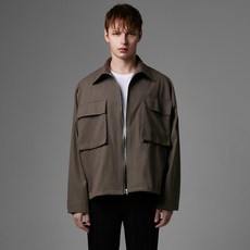 Weekend Homme 男士寬鬆版雙口袋斜紋棉質夾克