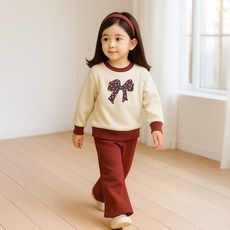 KIDSCOMO 兒童刷毛小公主上衣下褲套裝