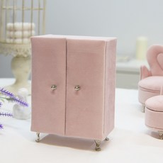 내일의공간 벨벳 보석함 옷장, 1개, 연핑크