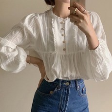I'M MONG 女款Hwapoble鈕扣亮點襯衫