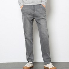 맨타운 남성용 빅사이즈 베이직 캣워싱 스판 데님