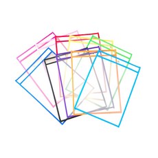 書寫可擦式防水PVC透明文件夾 04 A 10張入, 1套, 混合顏色