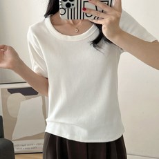 안다로미 여성용 통기성 리치뮤 반팔 티셔츠