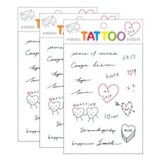 Petit 迷你紋身貼紙 TS016, 3個, 文字