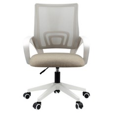 Needys 基礎護腰款辦公電腦椅 OC-03，白色/米色，人體工學設計，透氣網布，可調節高度, 600 x 500 x 890~990mm