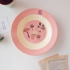 rice 印花兒童餐盤 20cm, Jungle Animal Pink款, 1入