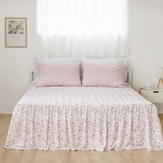 더자리 보니타 프릴 스커트 침대커버 패드 고정밴드형, 엘리아핑크