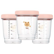 tgm 副食品分裝罐 3入組, 240ml, 珊瑚粉, 1組